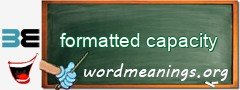 WordMeaning blackboard for formatted capacity